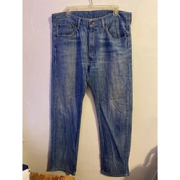 Levis 505 Jeans Men's  Straight leg Zip Fly Blue Denim 36X32 TINY FLAWS - Picture 1 of 16